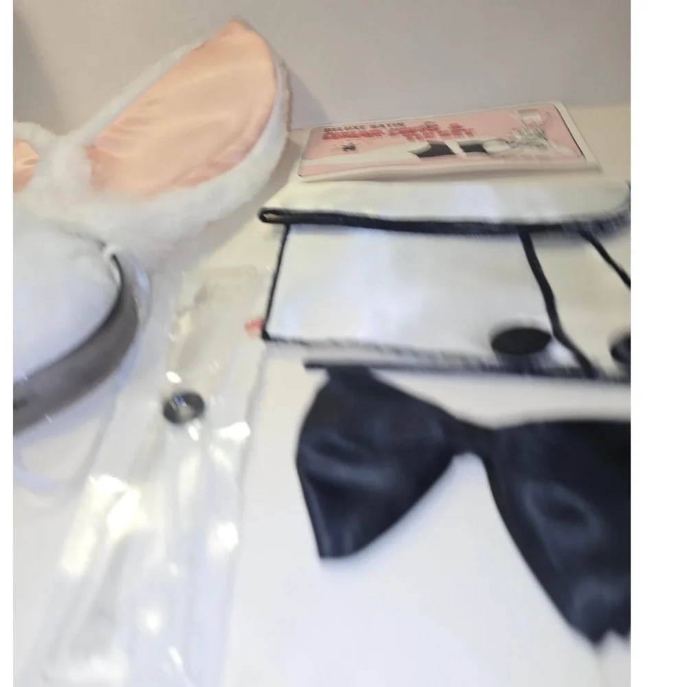 Rubies Deluxe Bunny Costume Accessory Set Ears Tail Collar Bow Tie 13019 Vintage - Picture 3 of 14